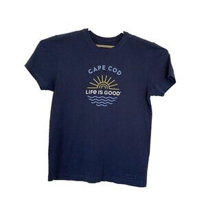 Life Is Good Crusher Tee Cape Cod Sun Short Sleeve T Shirt Mens Size Small Beach